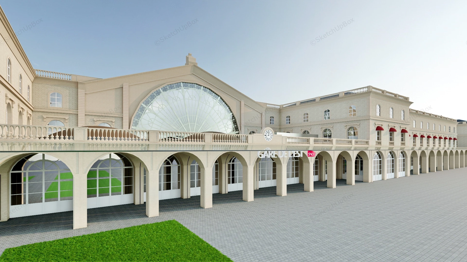 The Gare De L Est Railway Station sketchup model preview - SketchupBox