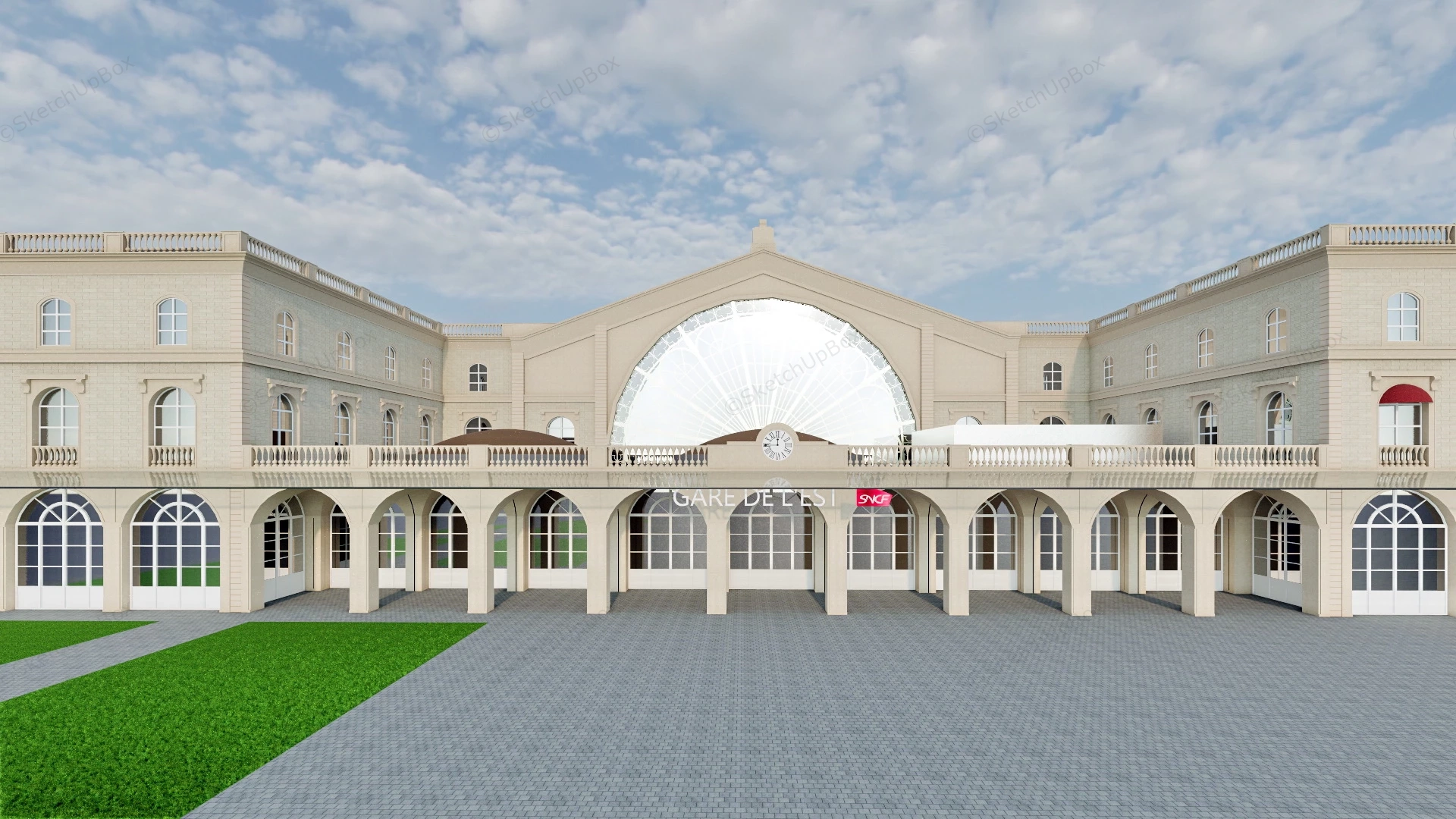 The Gare De L Est Railway Station sketchup model preview - SketchupBox