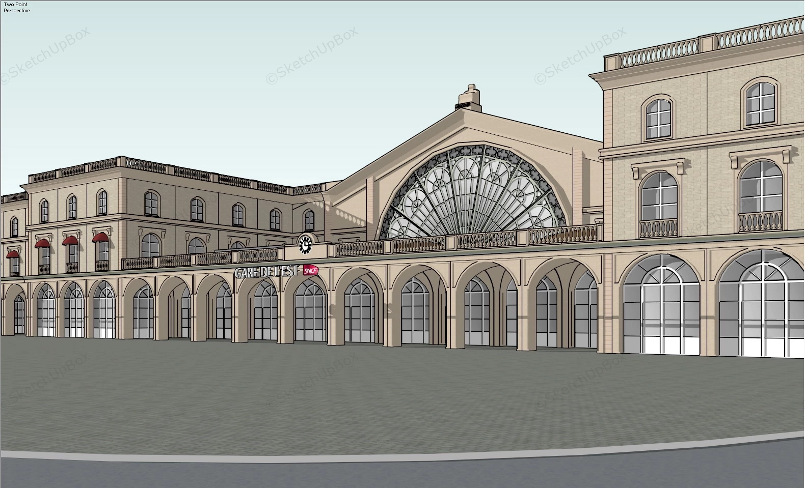 The Gare De L Est Railway Station sketchup model preview - SketchupBox