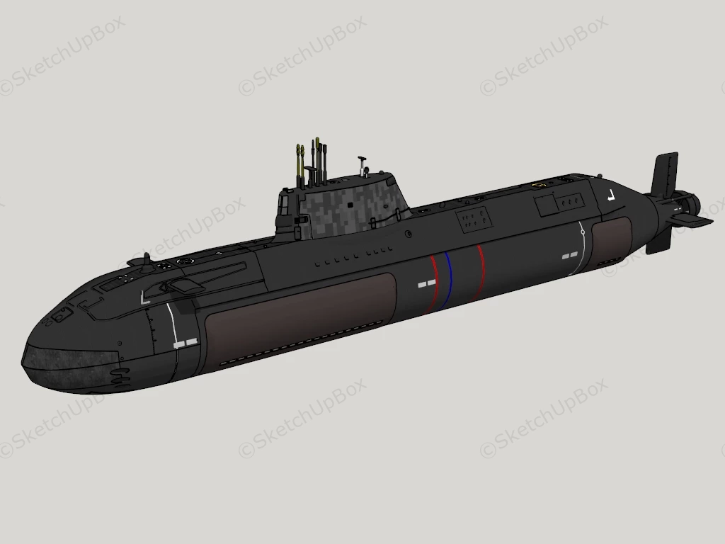 Nuclear Attack Submarine sketchup model preview - SketchupBox