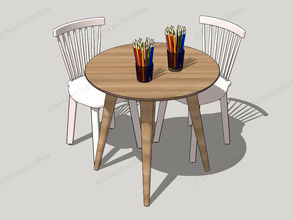 Child Table And Chairs Set sketchup model preview - SketchupBox