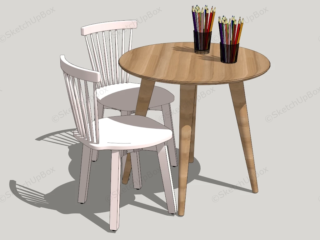 Child Table And Chairs Set sketchup model preview - SketchupBox