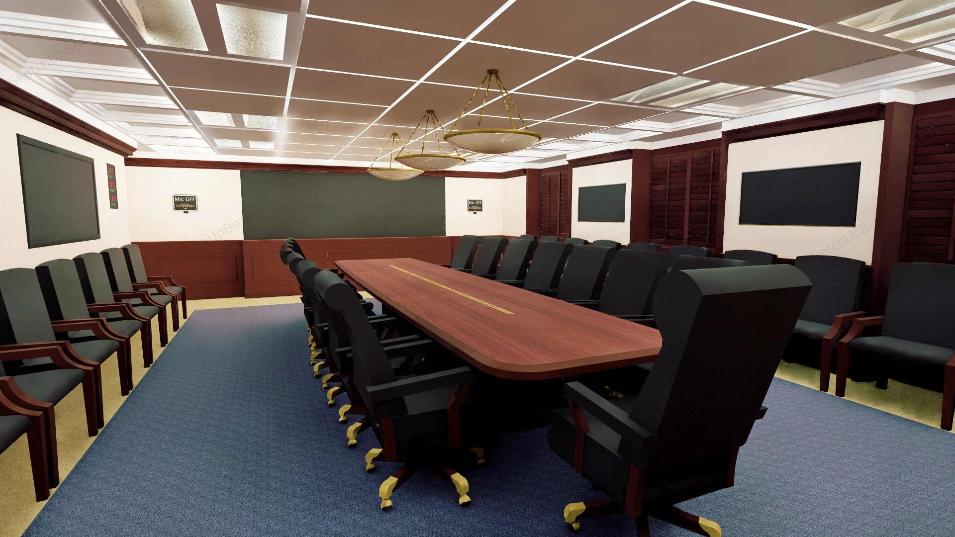 Retro Conference Room sketchup model preview - SketchupBox