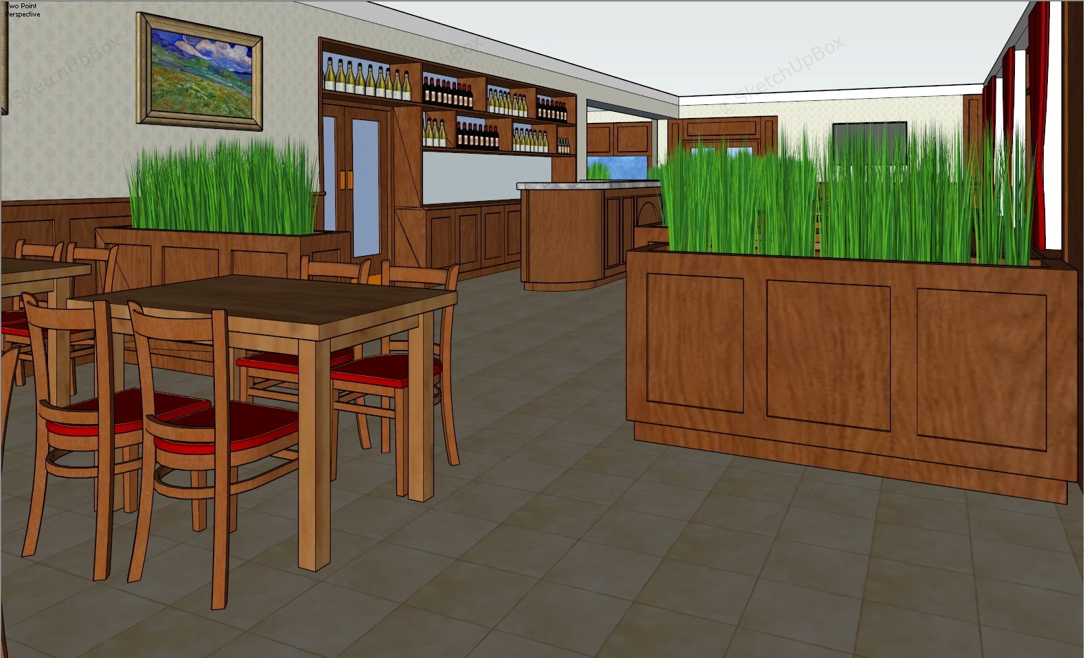 Fast Food Restaurant Design sketchup model preview - SketchupBox