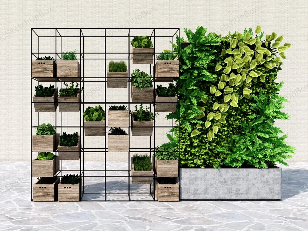 Vertical Garden Stand And Planters sketchup model preview - SketchupBox