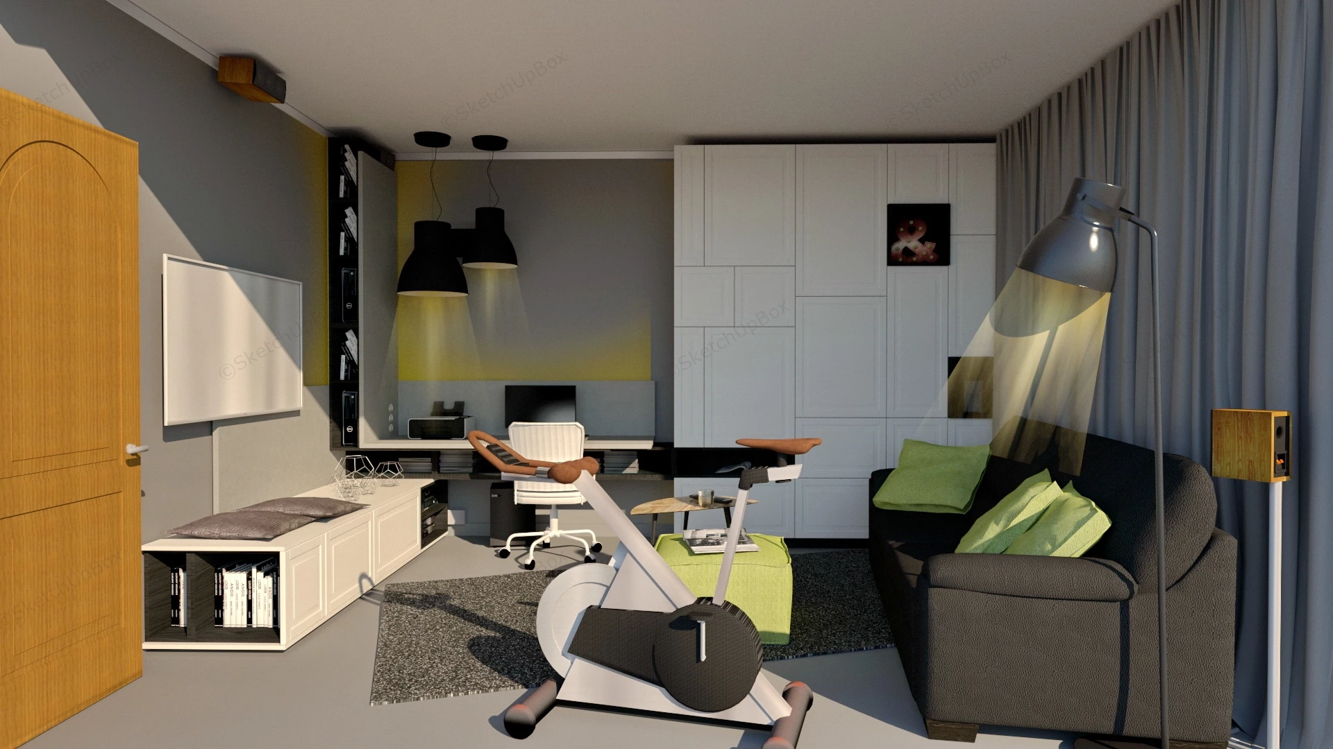 Single Guy Apartment Idea sketchup model preview - SketchupBox