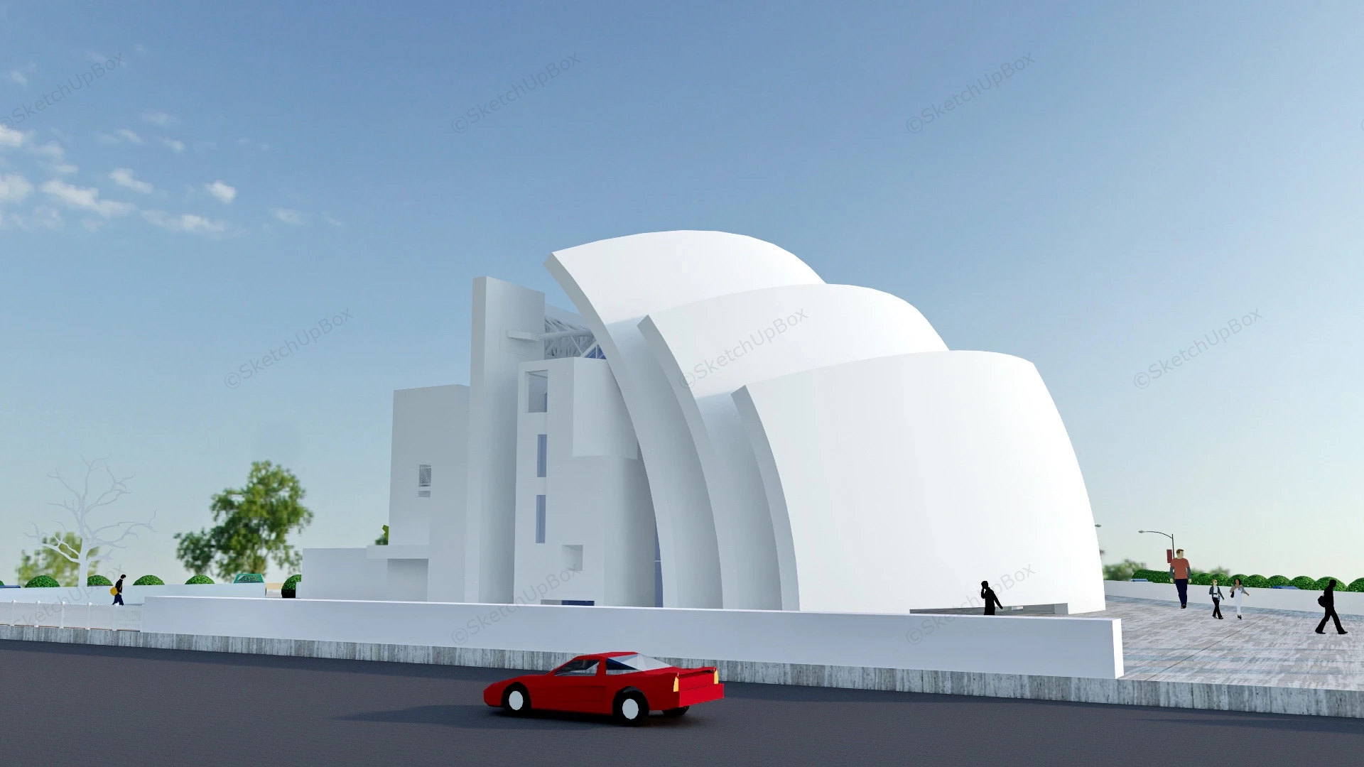 Modern Church Architecture Design sketchup model preview - SketchupBox