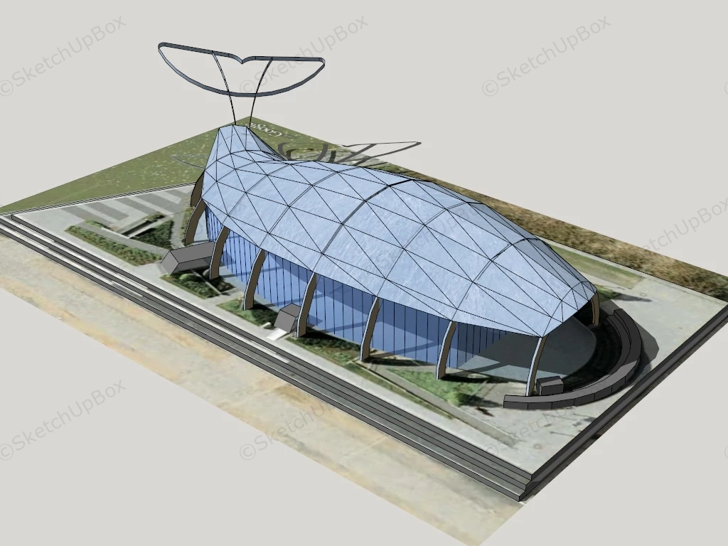 Whale Shaped Building sketchup model preview - SketchupBox