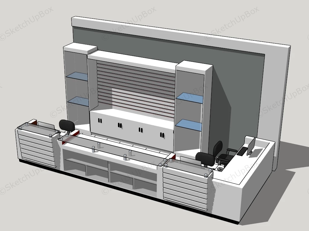 Reception Area Desk And Counter sketchup model preview - SketchupBox