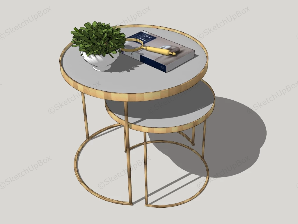 Nesting Side Tables sketchup model preview - SketchupBox