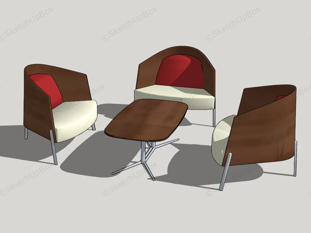 Office Waiting Area Furniture sketchup model preview - SketchupBox