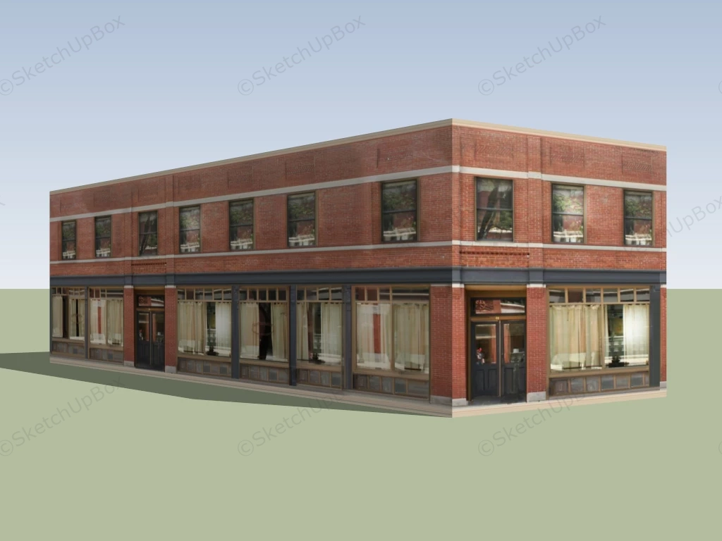 Fortunato Pizza Italian Restaurant sketchup model preview - SketchupBox