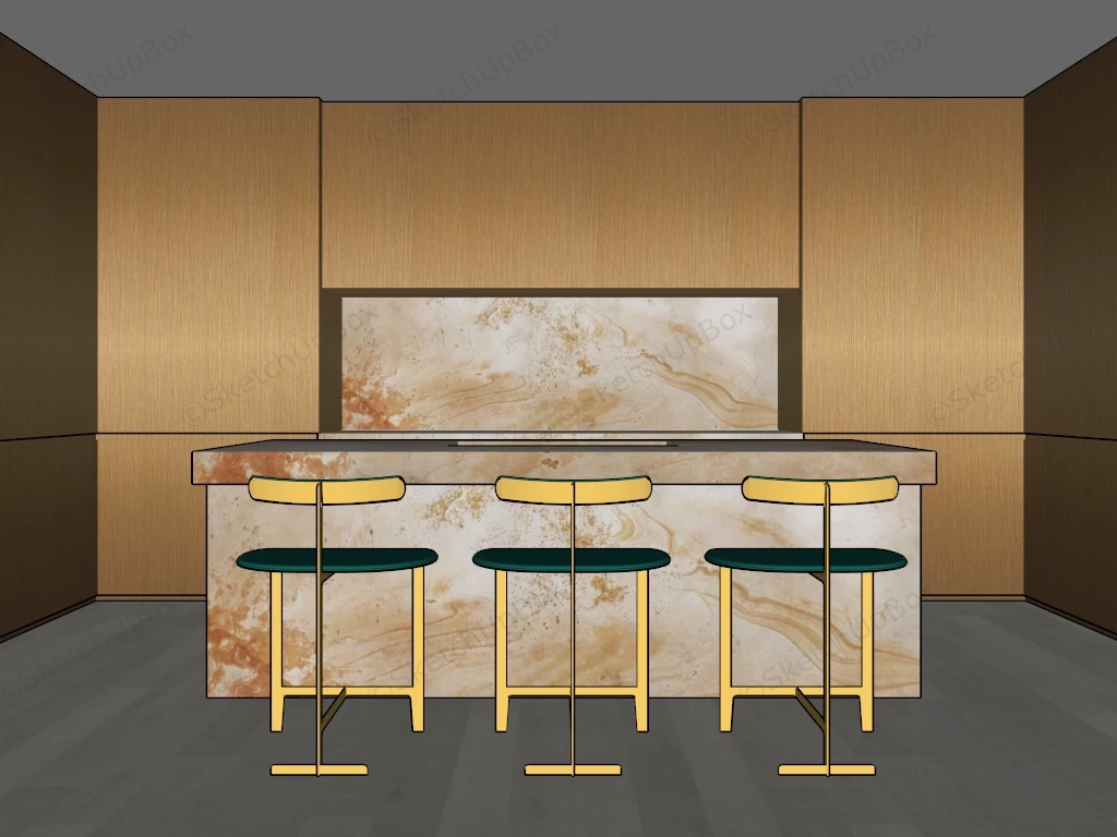 Modern Small Home Bar Idea sketchup model preview - SketchupBox