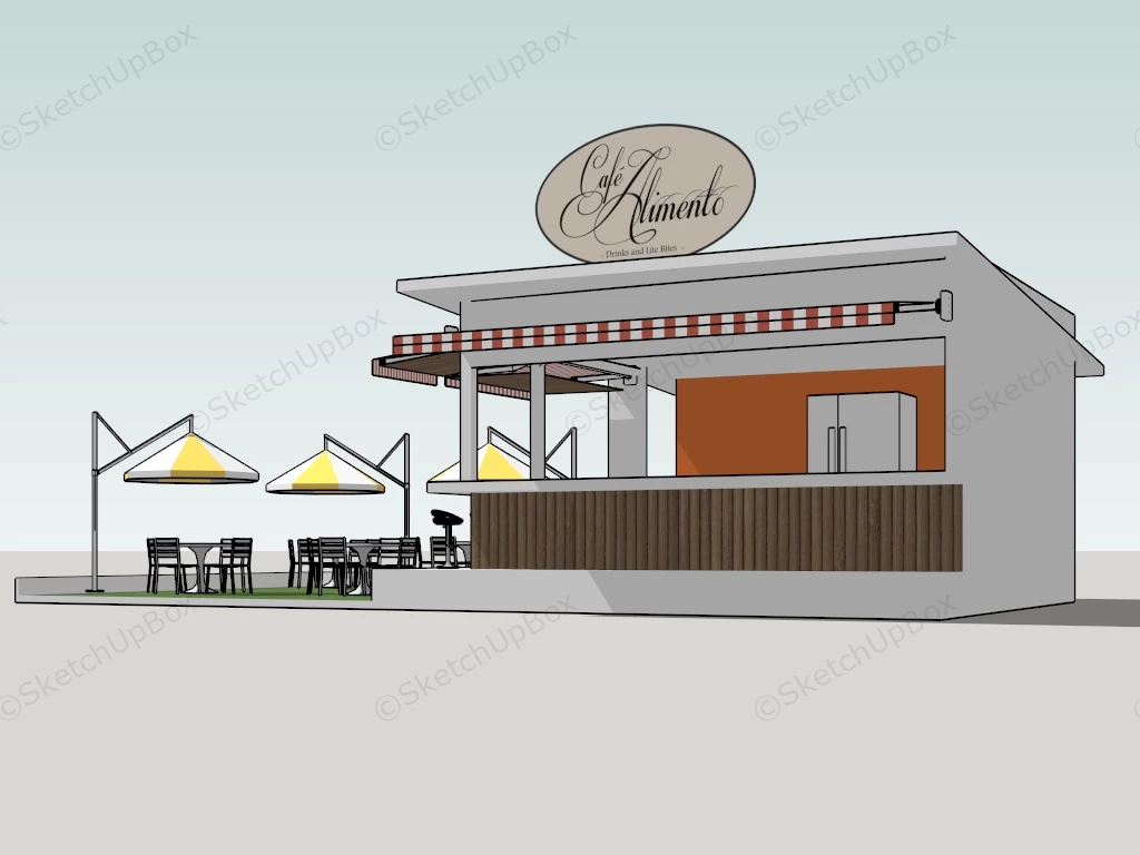 Outdoor Coffee Kiosk sketchup model preview - SketchupBox