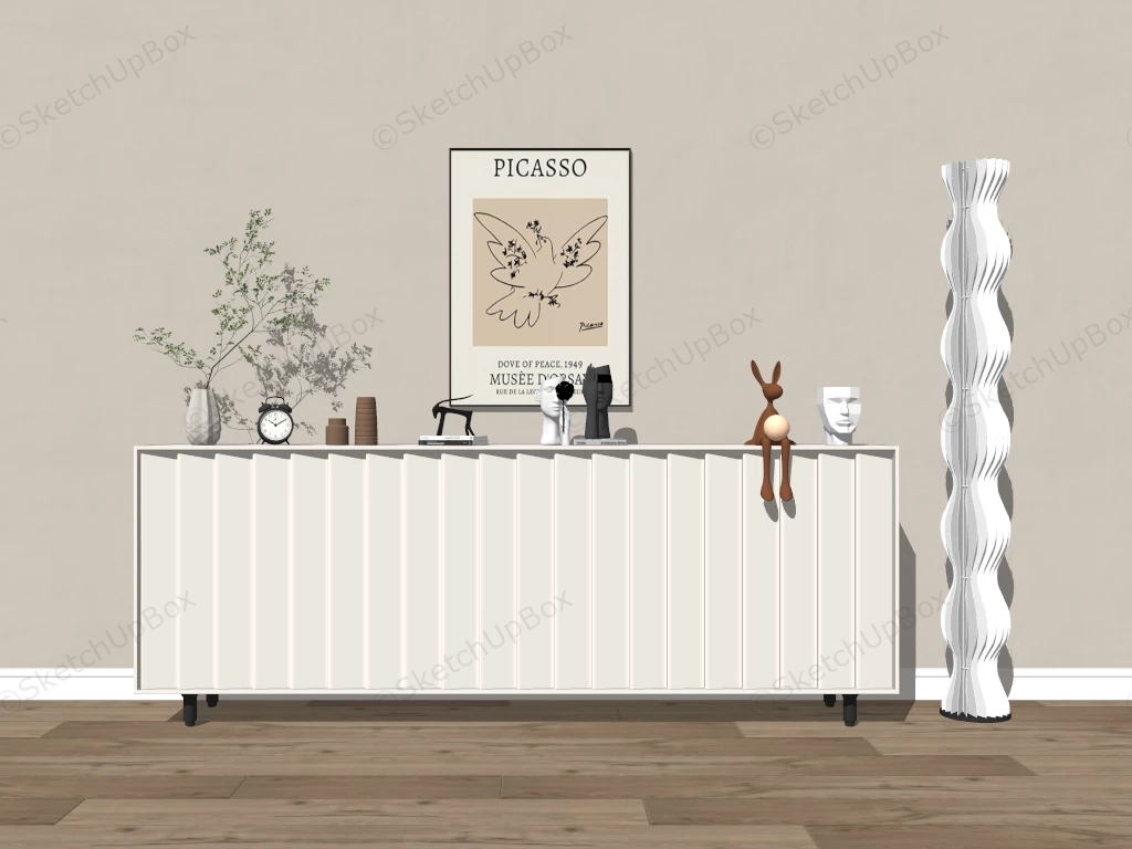 Modern Buffet Sideboard Entryway Cabinet sketchup model preview - SketchupBox