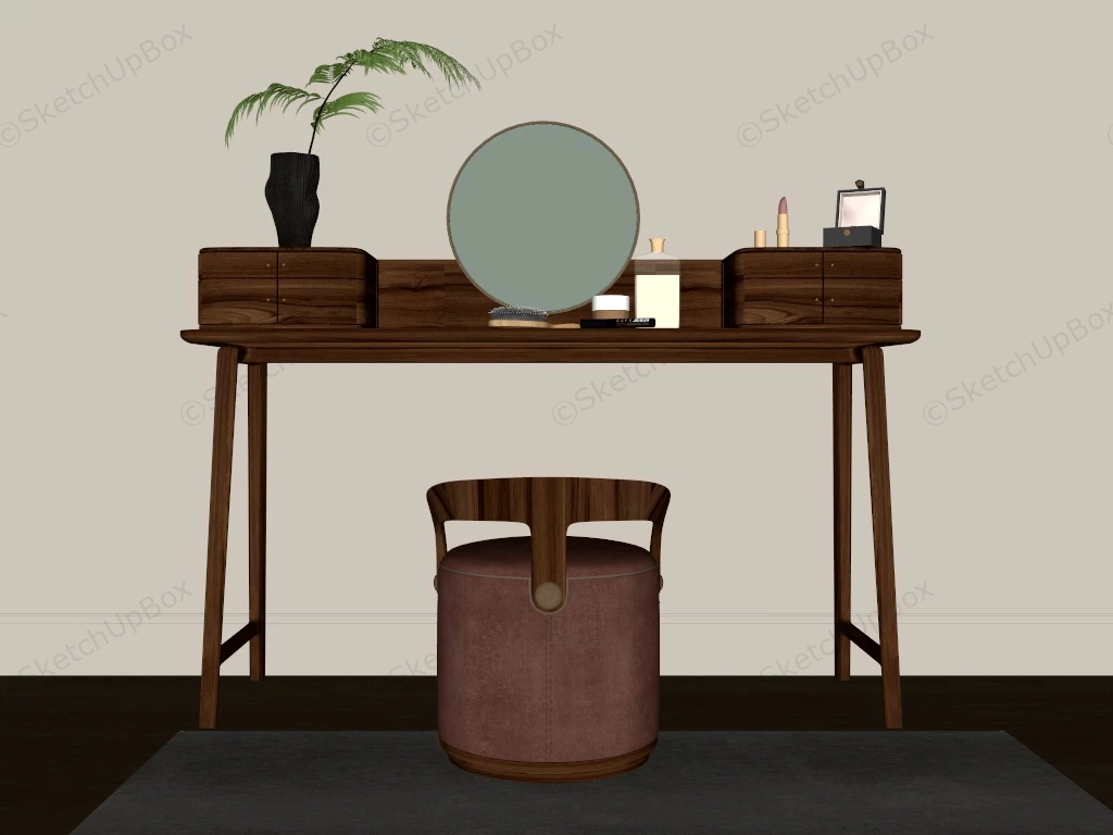 Modern Makeup Vanity Set sketchup model preview - SketchupBox