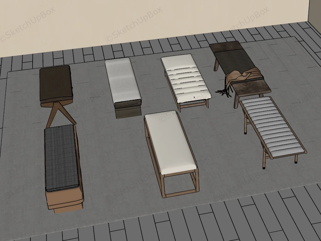 Indoor Bench Seats sketchup model preview - SketchupBox