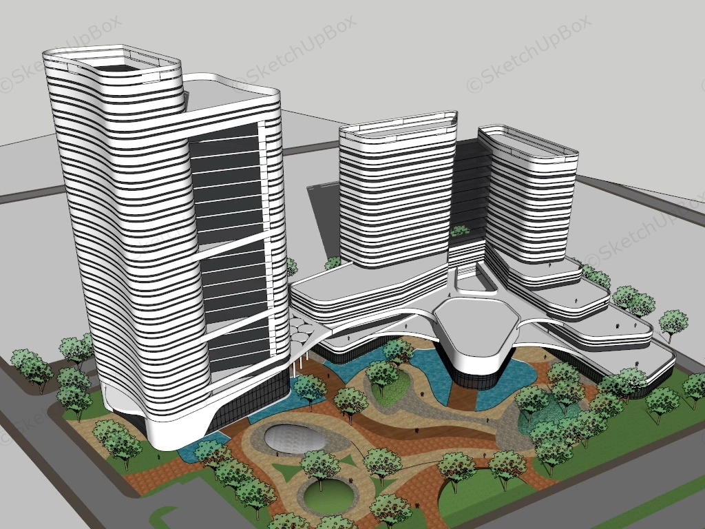 Modern Hotel Design Concept sketchup model preview - SketchupBox