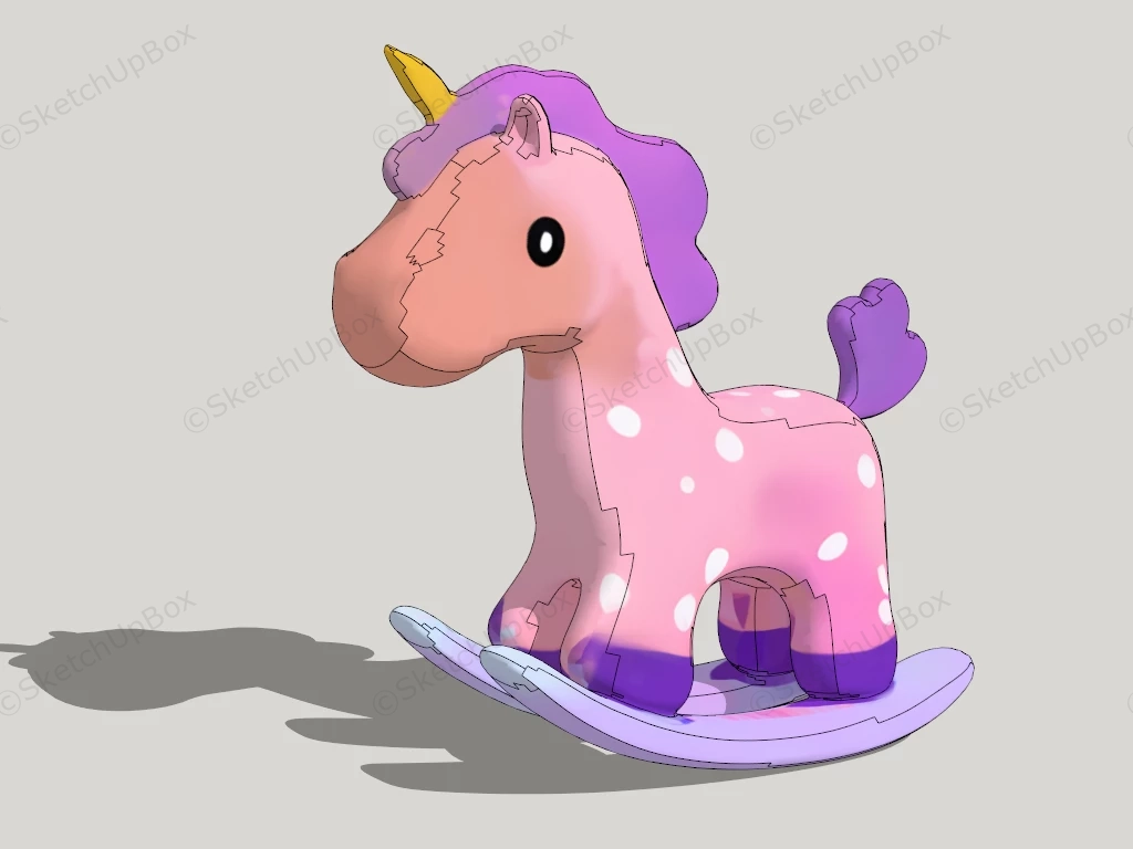 Unicorn Rocking Horse sketchup model preview - SketchupBox