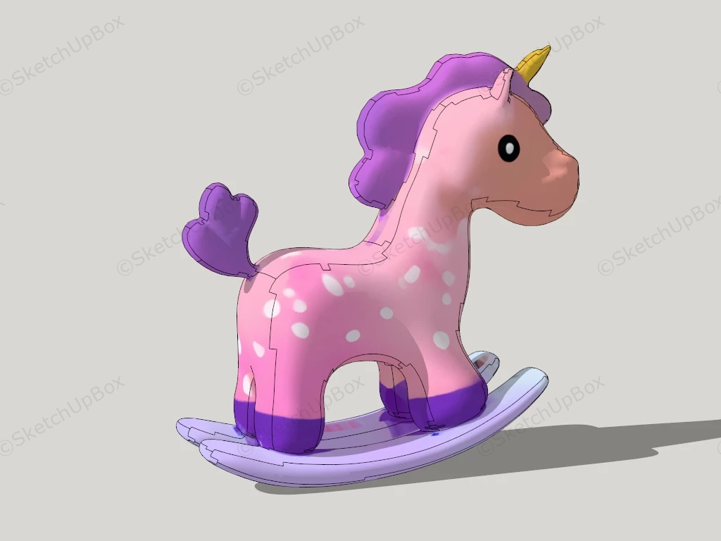 Unicorn Rocking Horse sketchup model preview - SketchupBox