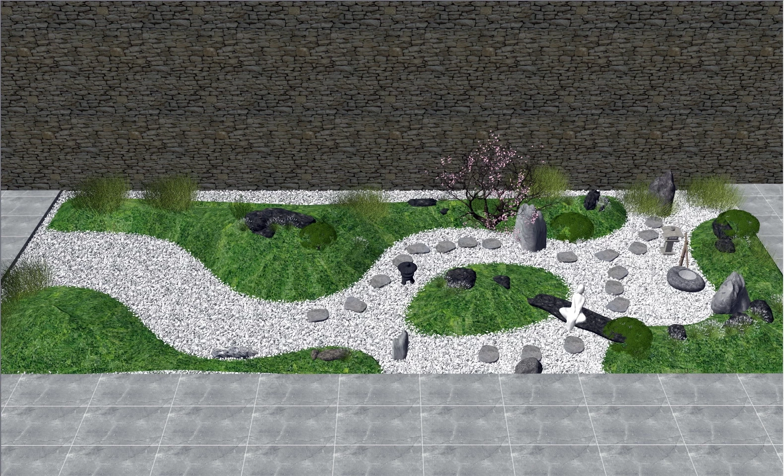 Rock Zen Garden Landscaping Idea sketchup model preview - SketchupBox