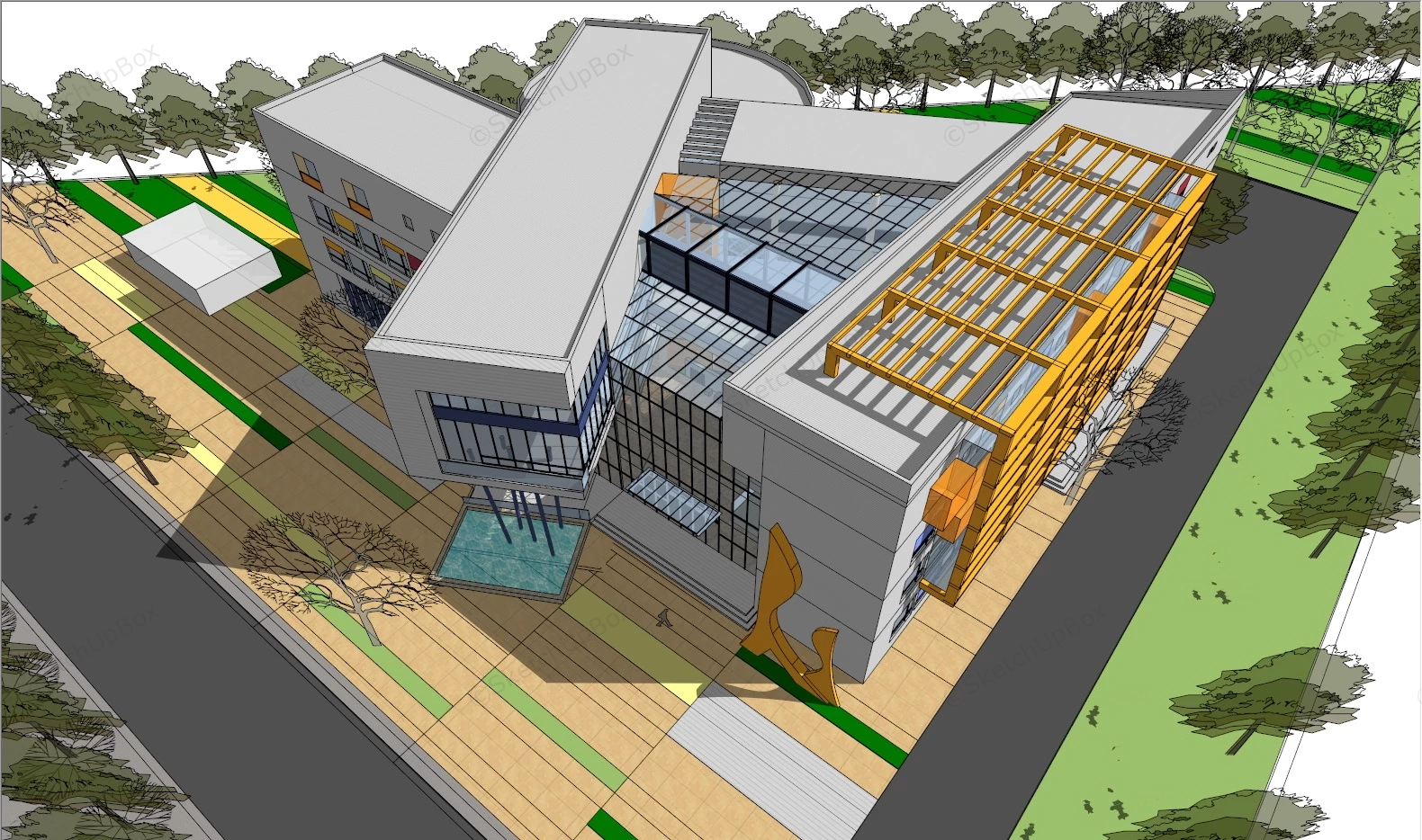 Child Welfare House Architecture sketchup model preview - SketchupBox