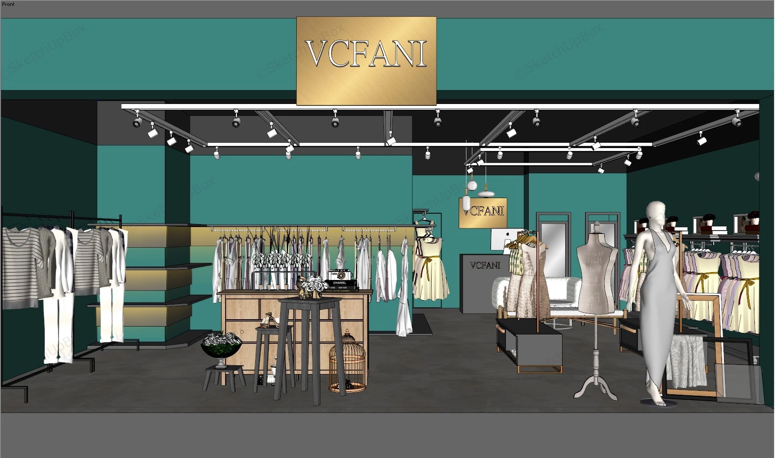 Women's Clothing Store Design sketchup model preview - SketchupBox