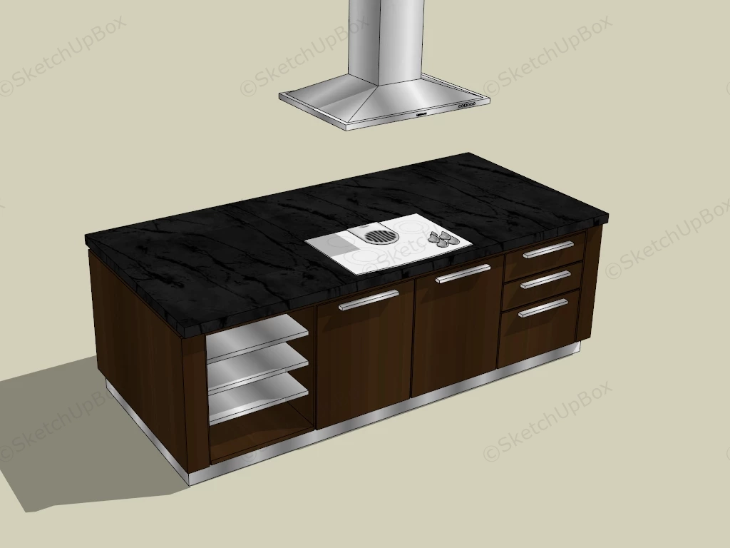 Kitchen Island And Hood sketchup model preview - SketchupBox