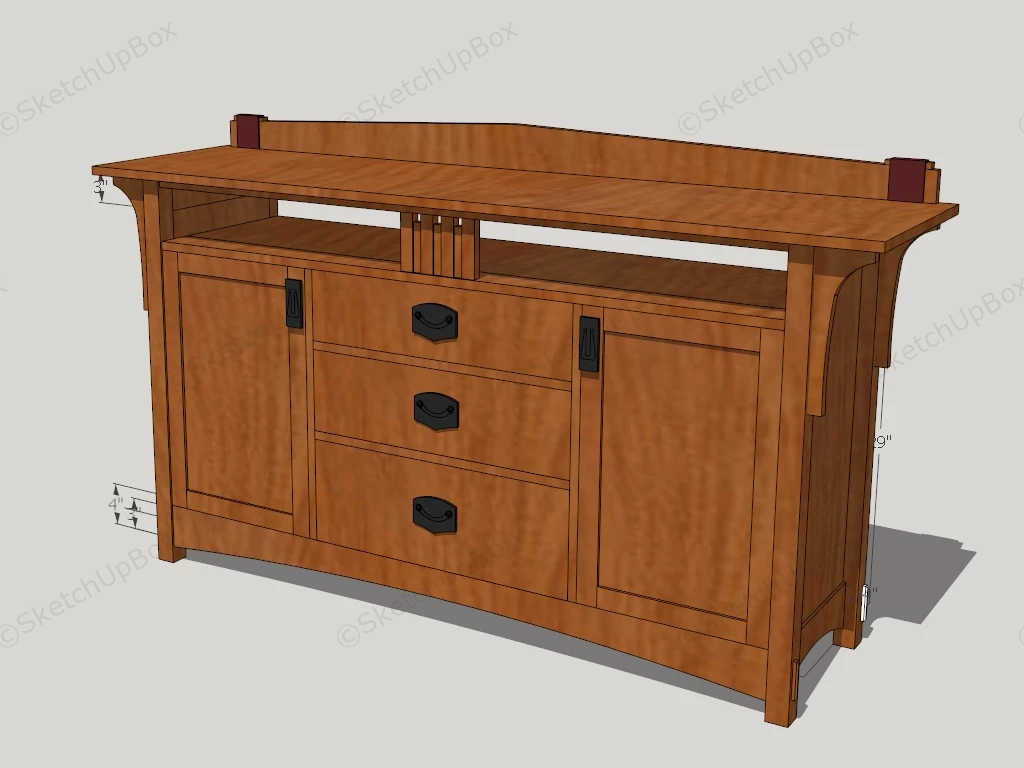 Antique Sideboard Cabinet sketchup model preview - SketchupBox