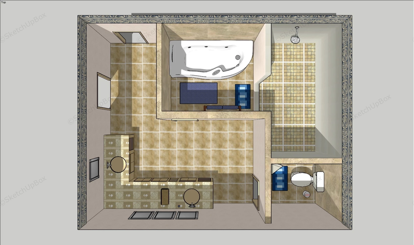 Master Bathroom Layout Idea sketchup model preview - SketchupBox