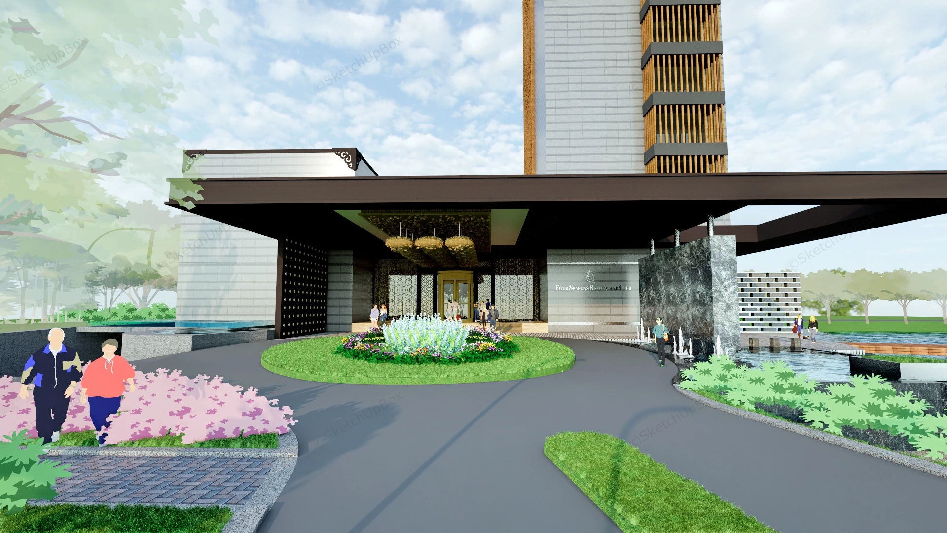 Four Seasons Hotel & Resort sketchup model preview - SketchupBox