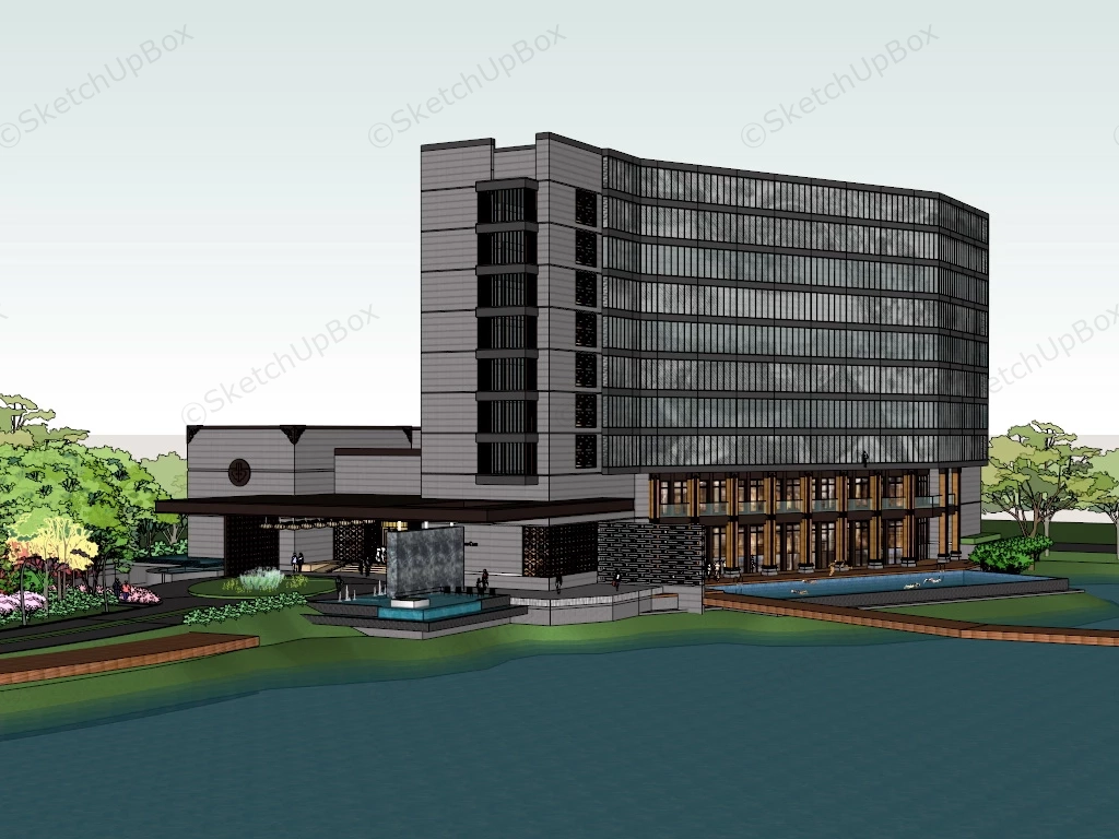 Four Seasons Hotel & Resort sketchup model preview - SketchupBox