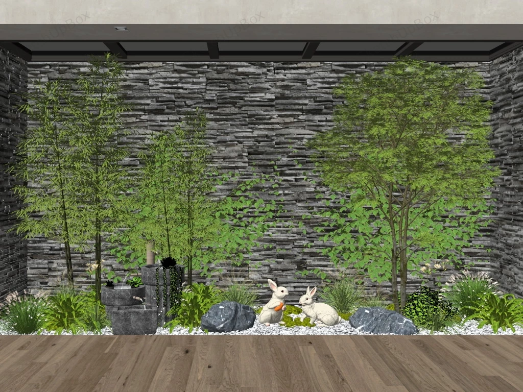 Beautiful Indoor Garden Design Idea sketchup model preview - SketchupBox