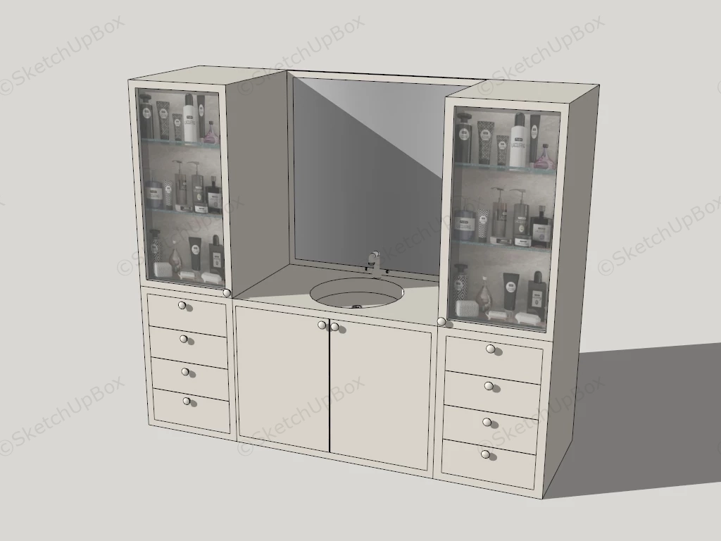 Bathroom Vanity Cabinets With Sink sketchup model preview - SketchupBox