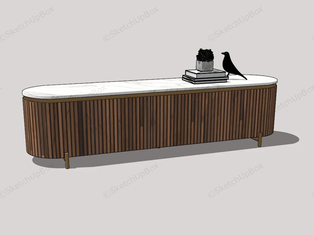 Obround Shape Tv Stand sketchup model preview - SketchupBox