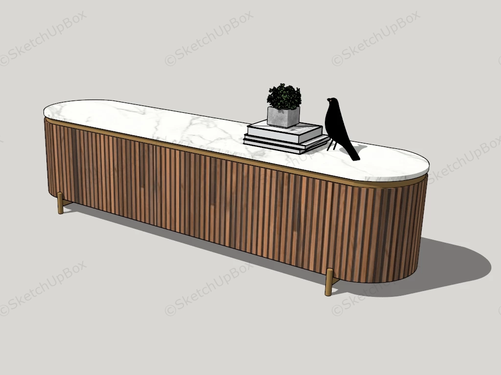 Obround Shape Tv Stand sketchup model preview - SketchupBox