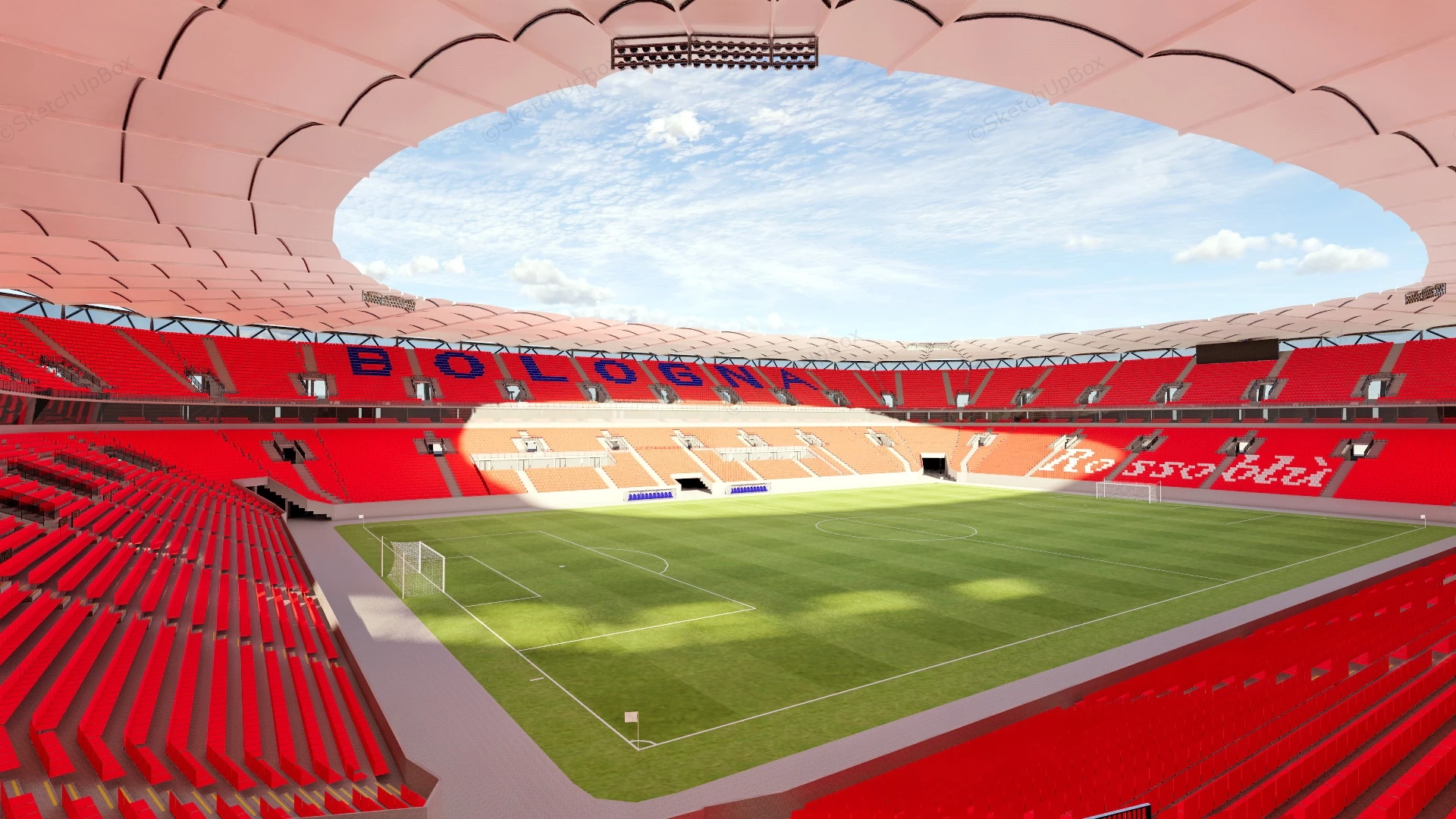 Bologna Football Stadium sketchup model preview - SketchupBox