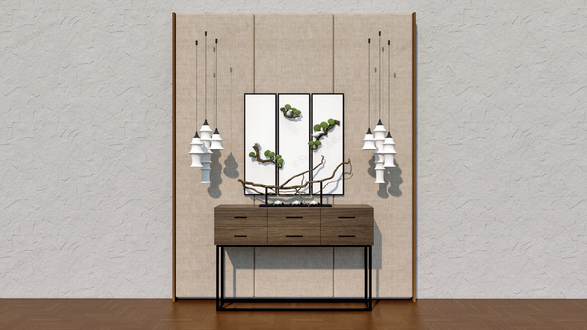 Entryway Table Wall Decoration Ideas sketchup model preview - SketchupBox