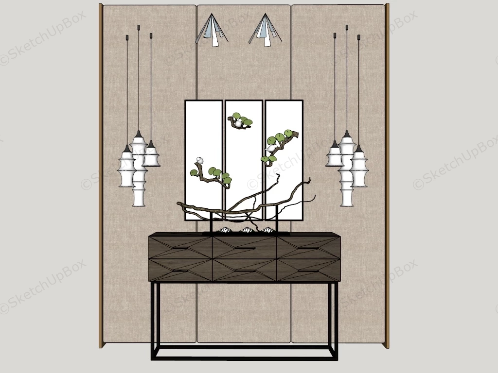 Entryway Table Wall Decoration Ideas sketchup model preview - SketchupBox