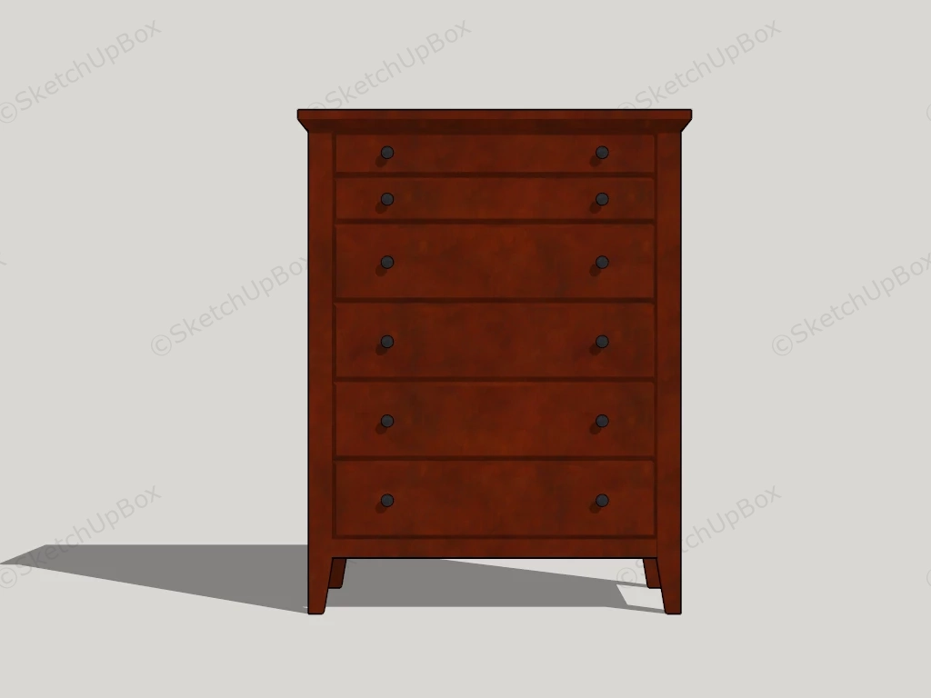 5 Drawer Chest Of Drawers sketchup model preview - SketchupBox