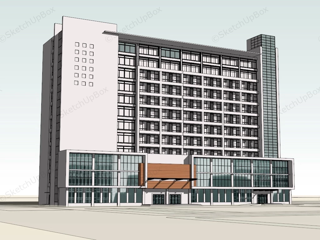 Inpatient Building sketchup model preview - SketchupBox