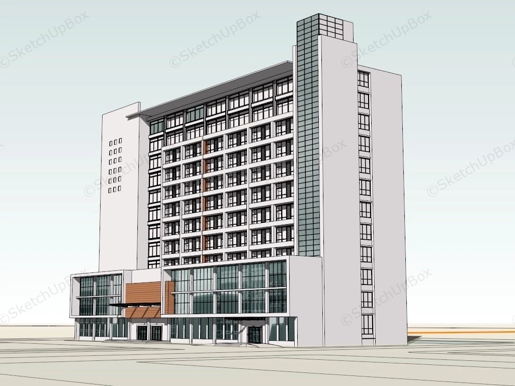 Inpatient Building sketchup model preview - SketchupBox