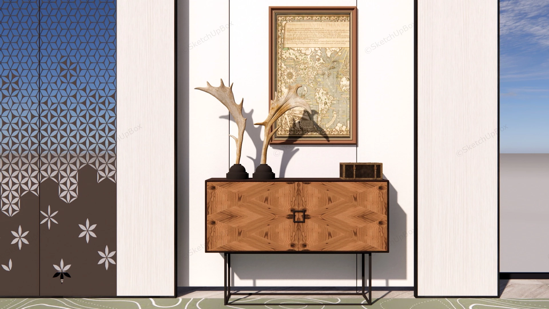 Entryway Table Decor Ideas sketchup model preview - SketchupBox