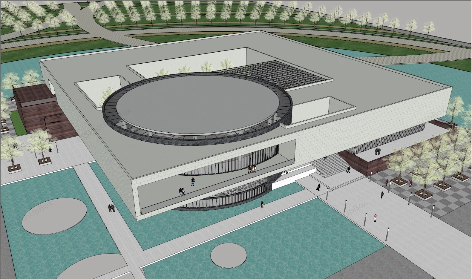 Exhibition Hall Design sketchup model preview - SketchupBox