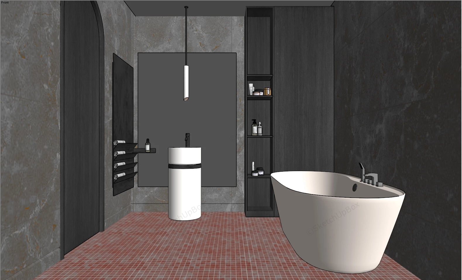 Simple Small Bathroom Idea sketchup model preview - SketchupBox