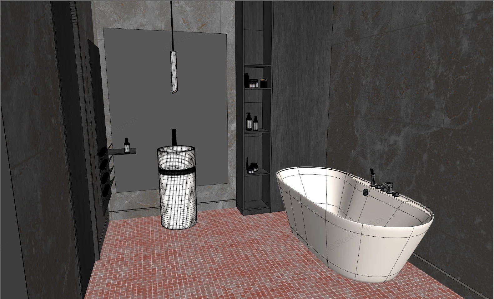 Simple Small Bathroom Idea sketchup model preview - SketchupBox