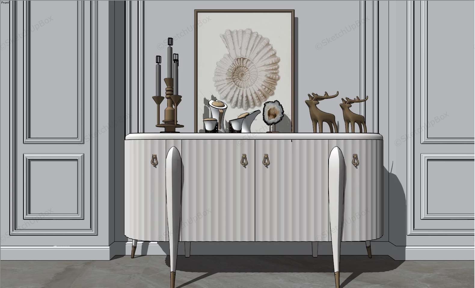 Entryway Console Cabinet sketchup model preview - SketchupBox