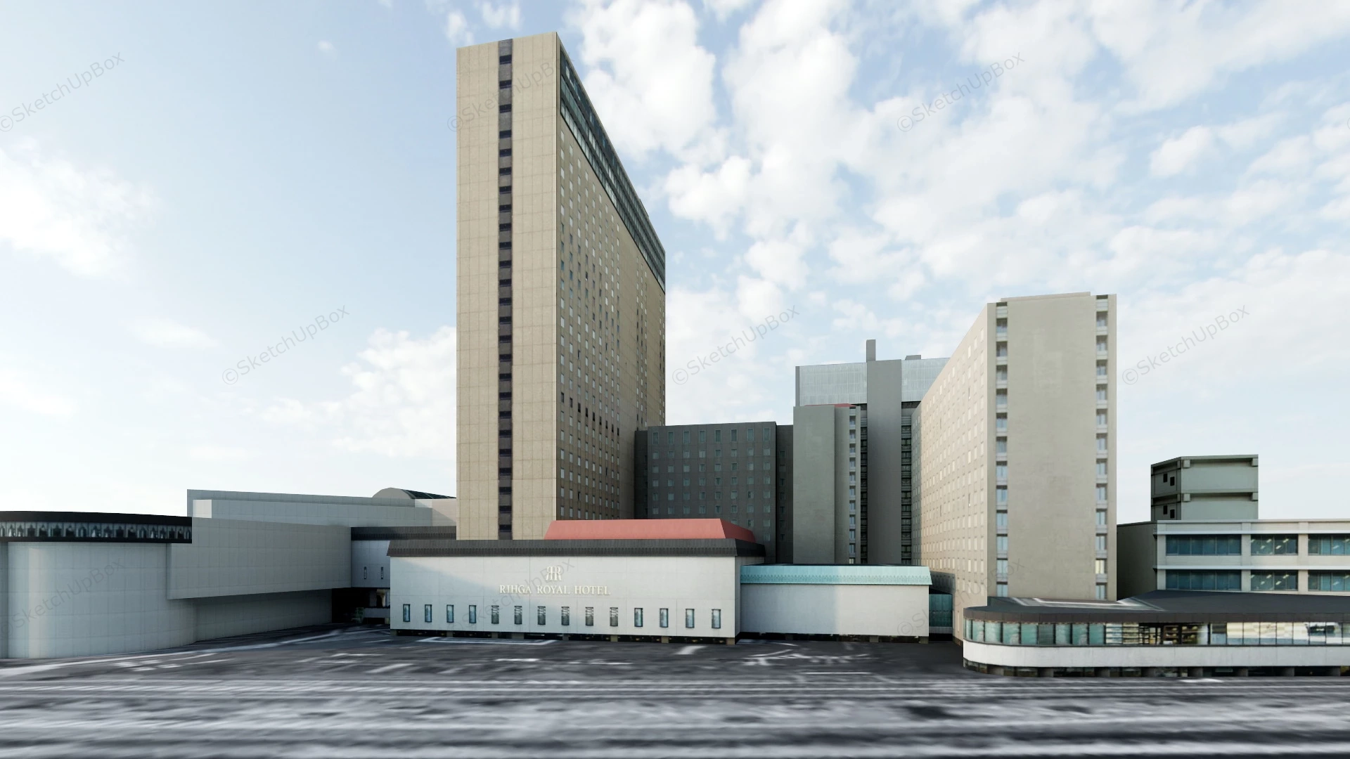 Rihga Royal Hotel Osaka sketchup model preview - SketchupBox