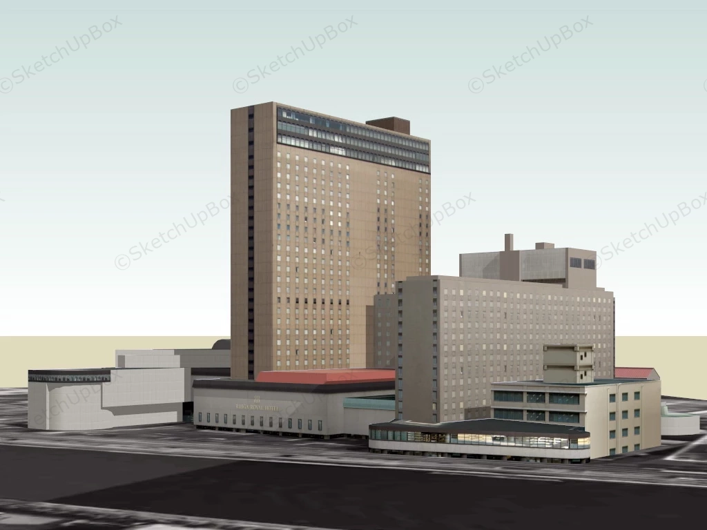 Rihga Royal Hotel Osaka sketchup model preview - SketchupBox