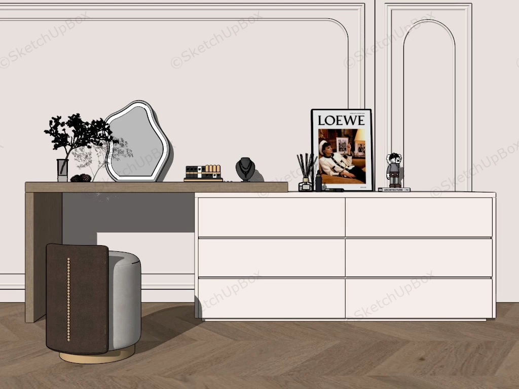 Makeup Vanity With Dresser sketchup model preview - SketchupBox